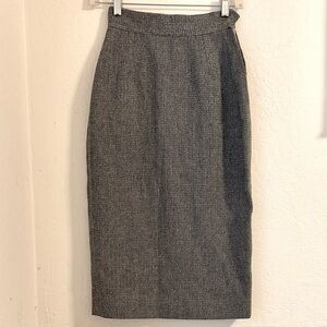 Vintage Handmade Grey Pencil Skirt Midi Length